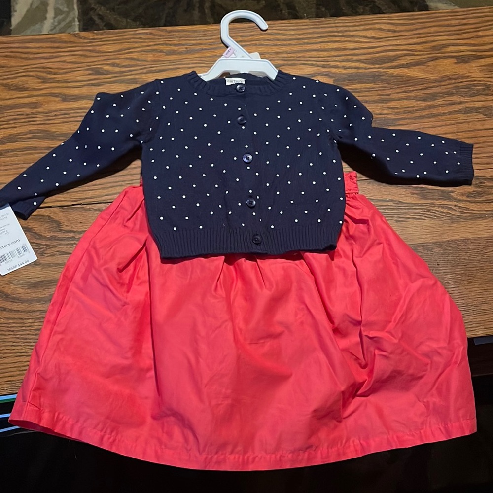 Carter’s  sportswear baby dress me up three-piece dress & sweater& underpants
